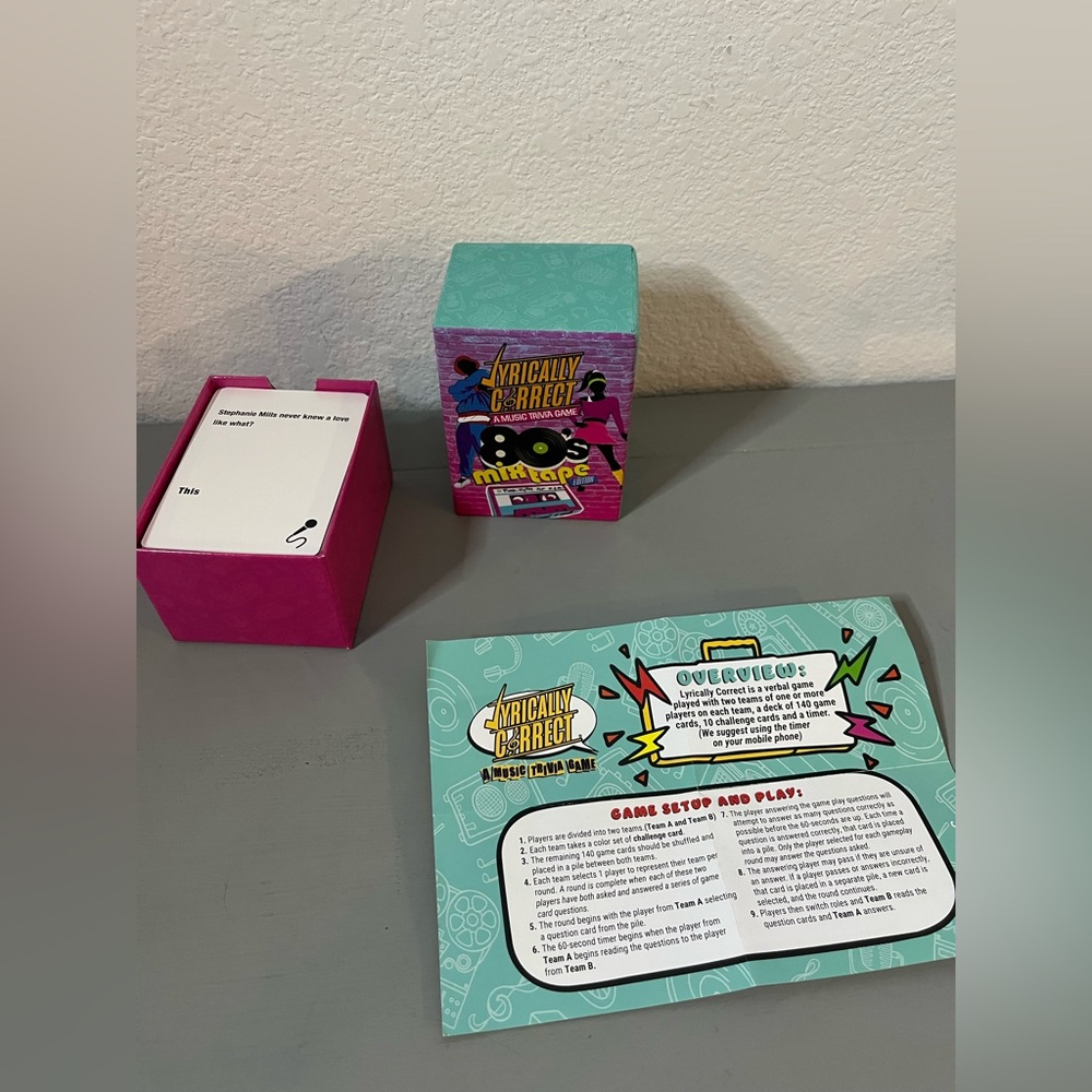 Lyrically Correct 80s Mixtape Music Trivia Card Game HipHop R&B Funk Pop Edition